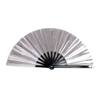 【輝武】武術用品-銀色太極功夫扇/武術扇-全竹骨易開合典雅古色銀蔥扇(1把)