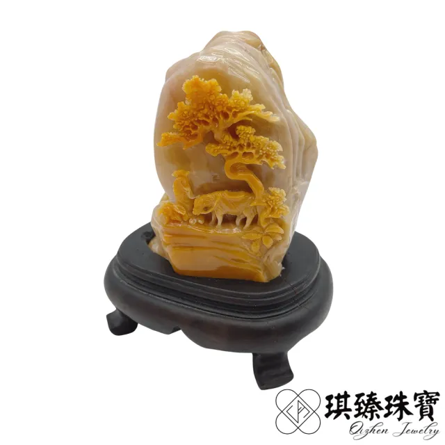 【琪臻珠寶】天然寮國壽山老撾石雕刻開運擺件(福利品_開運招財擺件_雙十獻禮)