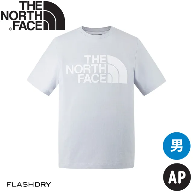 【The North Face】男 圓領快乾短袖棉T AP《灰紫》88GY/登山/吸濕/排汗/透氣/短袖T