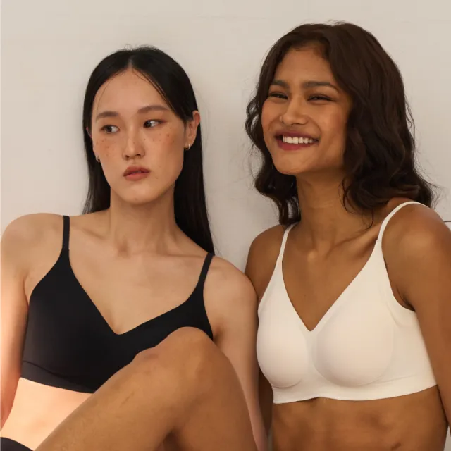 【24HRS】2件組-V領美背款 親膚無痕內衣 大尺碼 4色任選(無鋼圈內衣 女內衣 女內著 背扣式)