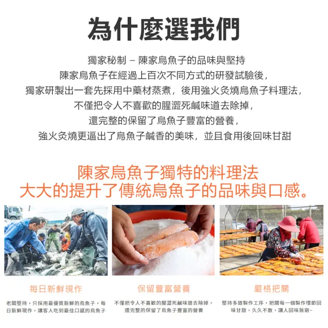 【陳家烏魚子】野生一口烏魚子_厚切_80g_3袋裝(年節禮盒 伴手禮)