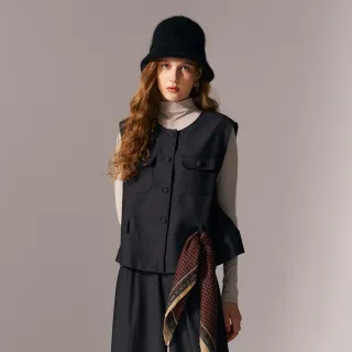 【KERAIA 克萊亞】魅力價-時光磨坊俐落丹寧外搭背心(無附絲巾)