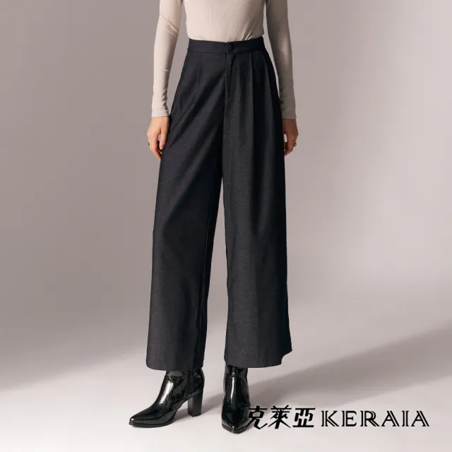 【KERAIA 克萊亞】魅力價-時光磨坊俐落丹寧寬褲
