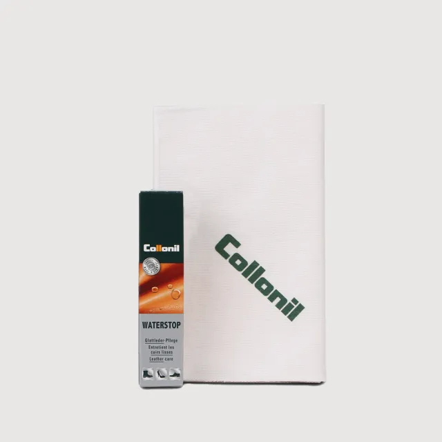 【BRAUN BUFFEL 德國小金牛】Collonil 防潑水皮革保養乳液+擦拭布套組 Waterstop Mini 20ml(XXPU003-1)