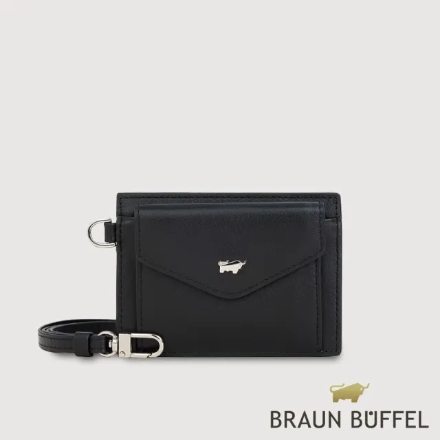 【BRAUN BUFFEL 德國小金牛】維那斯-B 證件夾-黑色(BF849-170-BK) 送禮推薦