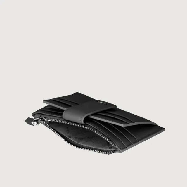 【BRAUN BUFFEL 德國小金牛】維那斯-B 拉鍊零錢袋卡夾-黑色(BF849-145-BK) 送禮推薦
