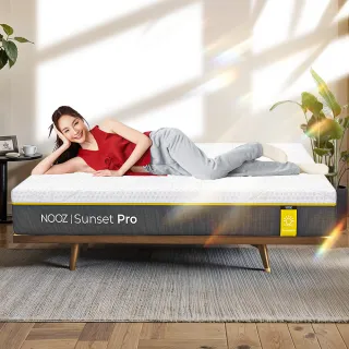 【Lunio】Nooz Sunset Pro標準雙人5尺乳膠竹炭床墊(英國工藝舒緩腰酸 專為台灣人打造 亞馬遜銷售破十萬張)