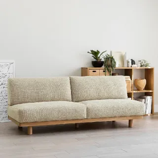 【MUJI 無印良品】無扶手簡約沙發/3人座/聚酯平織(大型家具配送)