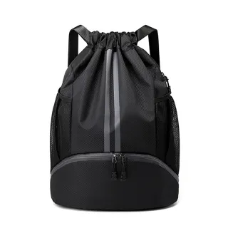 【E.dot】2入組 乾濕分離抽繩束口籃球健身包(雙肩包 後背包)