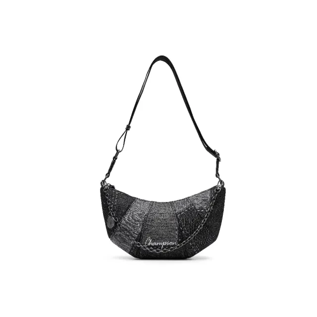 【Champion】雙11 官方直營 中性-RETRO SPORTS 拼接丹寧刺繡可頌包-黑色(U5CACPU09U1)
