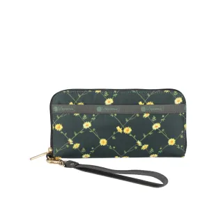 【Lesportsac】輕量材質 腕帶錢包(3462 綠野雛菊)