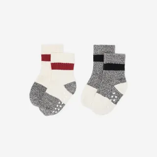 【Roots】Roots 小童-CABIN LIFESTYLE 襪子兩入組(灰色)