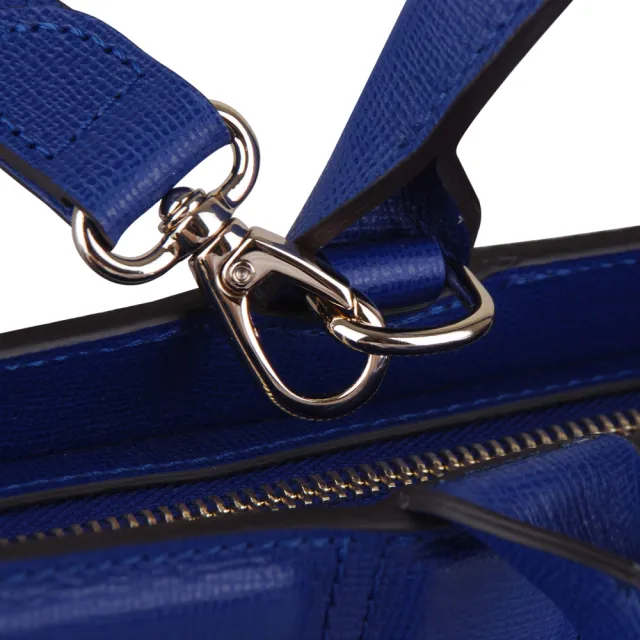 【LONGCHAMP】Le Pliage Heritage高質感素雅全牛皮手提/肩背包(中/藍)