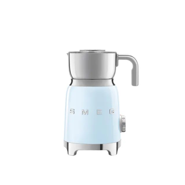 【SMEG】義大利電動奶泡機-粉藍色(MFF11PBUS)