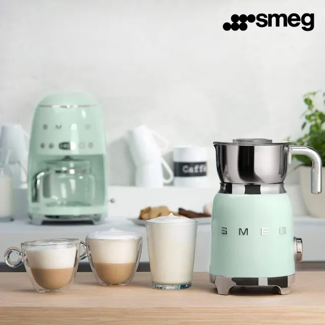 【SMEG】義大利電動奶泡機-粉綠色(MFF11PGUS)