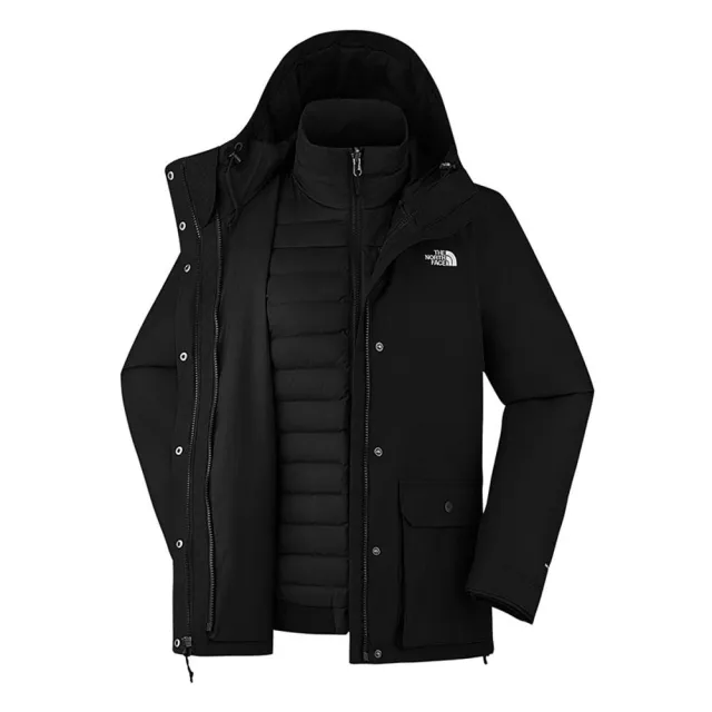 【The North Face】TNF 防水 羽絨 三合一外套 W TRAVEL TRICLIMATE JACKET - AP 女 黑(NF0A8GK7JK3)