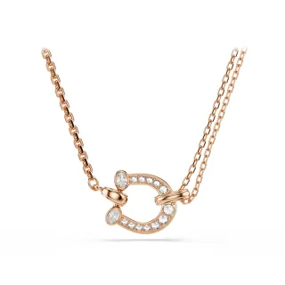 【SWAROVSKI 施華洛世奇】Symbolica 鏈墜 密鑲 馬蹄鐵 白色 鍍玫瑰金色調
