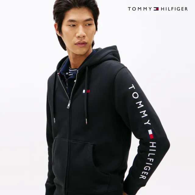 【TOMMY HILFIGER】官方旗艦館Essential 全拉鍊連帽外套_黑色