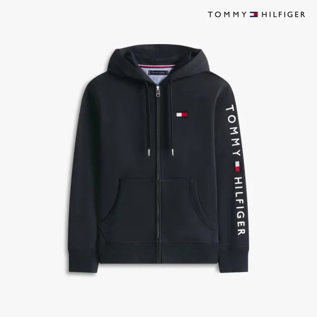 【TOMMY HILFIGER】官方旗艦館Essential 全拉鍊連帽外套_黑色