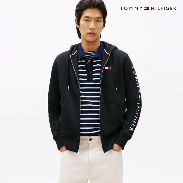 【TOMMY HILFIGER】官方旗艦館Essential 全拉鍊連帽外套_黑色