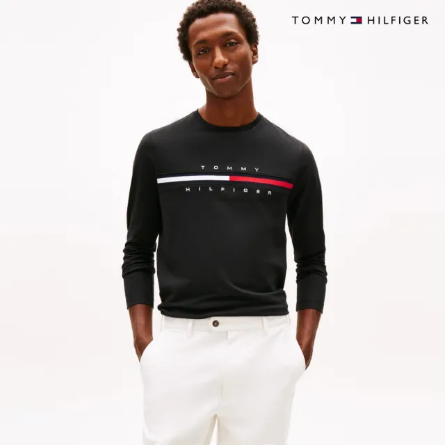 【TOMMY HILFIGER】官方旗艦館Tino長袖 T-Shirt_黑色