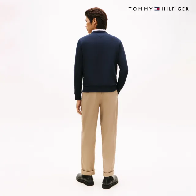 【TOMMY HILFIGER】官方旗艦館Tommy旗幟圓領衛衣_藍色