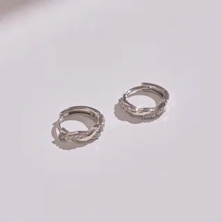 【vacanza】麻花鑽交錯C圈 925純銀飾品 純銀耳環(抗過敏 交換禮物)