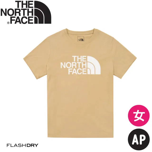 【The North Face】女 快乾短T AP《卡其》8CK9LK5/登山/短T/圓領/運動衣/排汗