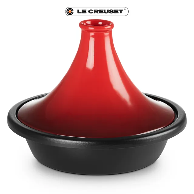 【Le Creuset】陶瓷摩洛哥鑄鐵鍋27cm(櫻桃紅/火焰橘 2色選1)