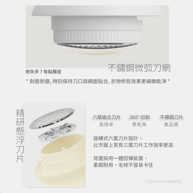 【SOTHING 向物】USB充電照明式毛球修剪器-布丁(LED照明 除毛球機 去毛球機 衣物除毛球 除毛球器)