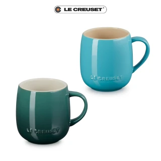 【Le Creuset】瓷器蛋蛋馬克杯380ml(綠光森林/土耳其藍 2色選1)