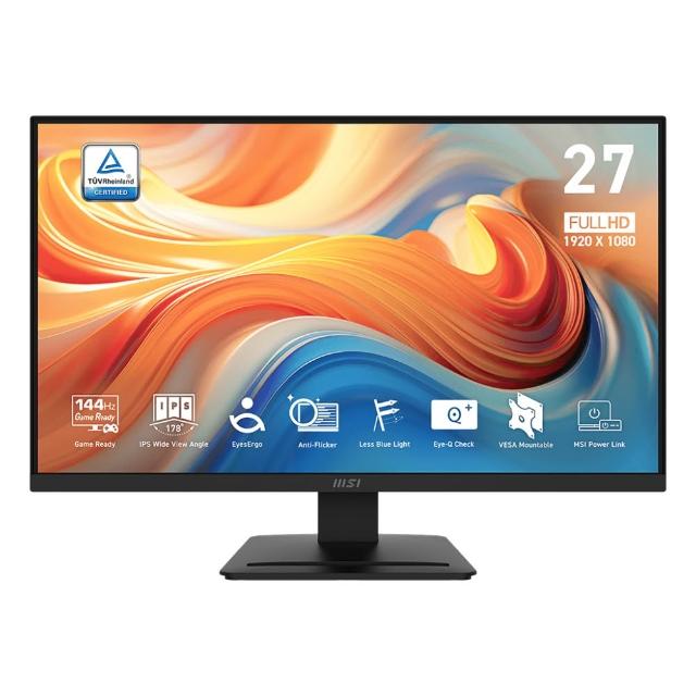 【MSI 微星】PRO MP243L E14 24型 平面美型商用螢幕(FHD/IPS/144Hz/HDMI+D-Sub/T☆V認證/HDR Ready)