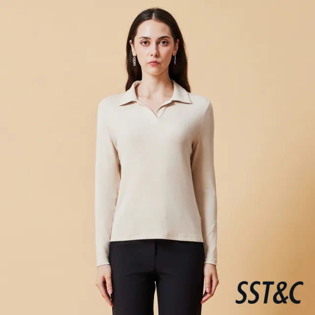 【SST&C】女裝 杏色極柔長袖POLO-825212182011(換季55折)