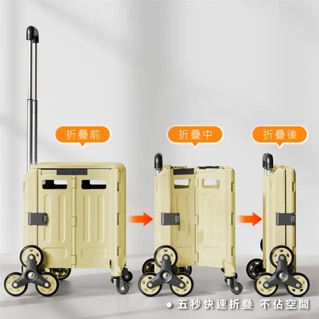 【ONE HOUSE】艾文折疊購物車爬梯8輪_特大款2入(買菜車/寵物推車/收納車/收納推車)