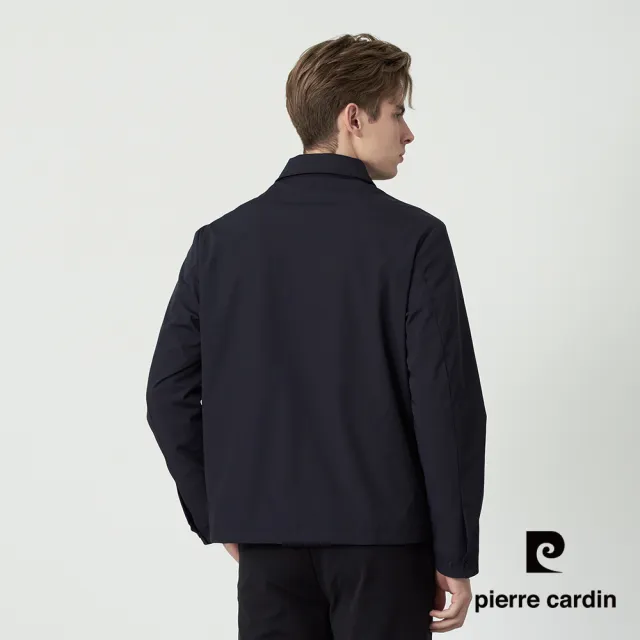 【pierre cardin 皮爾卡登】休閒服飾 男款 輕量舒適彈力透氣翻領機能夾克外套-丈青色(5255601-39)