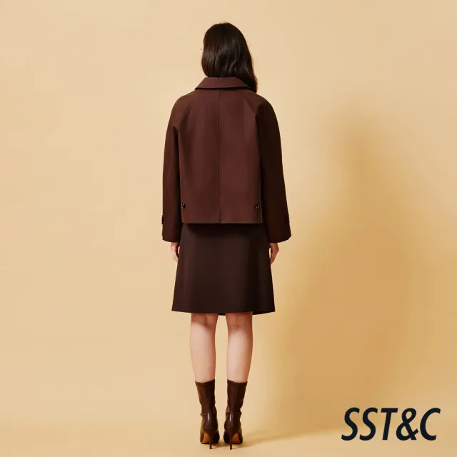 【SST&C】女裝 率性寬鬆短版風衣－深可可棕-825212104012(換季55折)