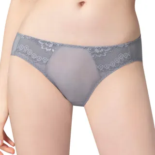 【Swear 思薇爾】花萃系列M-XL蕾絲低腰三角女內褲(亮岩灰)