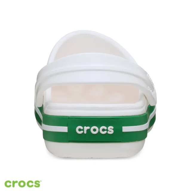 【Crocs官方直營】童鞋 卡駱班小童克駱格 白色/常春藤綠色(207005-1WH)