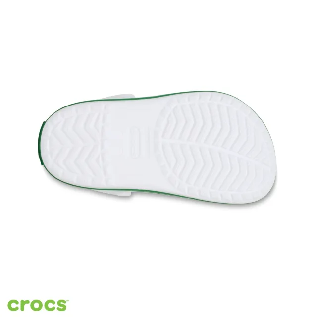 【Crocs官方直營】童鞋 卡駱班小童克駱格 白色/常春藤綠色(207005-1WH)