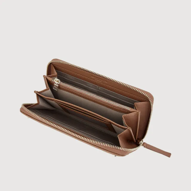 【BRAUN BUFFEL 德國小金牛】絲妲莎-S 13卡拉鍊長夾-黑色/麥色(BF875-602-BK/BRA) 錢包送禮推薦
