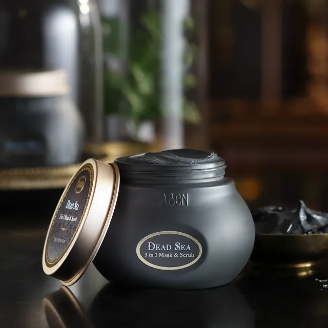 【SABON】官方直營 臉部拋光煥顏組(黑礦泥尤加利臉部磨砂膏60ml+三效死海泥面膜200ml)