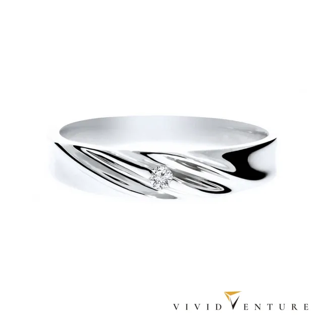 【Vividventure 亞帝芬奇】925純銀 5分 天然鑽石 真鑽 對戒 愛的默契(男戒 女戒 套組)