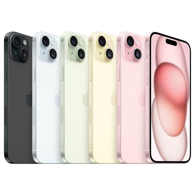 Apple iPhone 15 Plus 128GB 6.7吋 5G智慧型手機 A16 Bionic晶片 48MP雙鏡頭 IP68防水 黑色/粉紅/綠/黃/藍 附快充頭傳輸線保護殼組