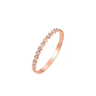 【周大福】簡約個性 18K玫瑰金戒指(港圍圈號)