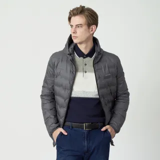 【pierre cardin 皮爾卡登】休閒服飾 男款 85%羽絨保暖 石墨烯蓄熱連帽與羽絨外套-灰色(5255771-97)