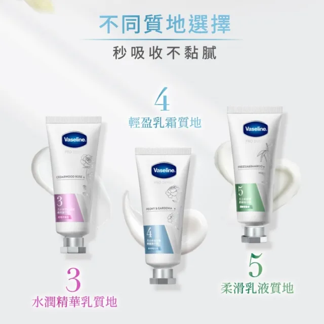 【Vaseline 凡士林】官方直營 菸鹼醯胺煥亮/玻尿酸修護/果酸柔嫩護手霜(玫瑰木質香/馥郁暖花香/清新蒼蘭香)