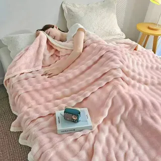 【Green 綠的寢飾】加厚法蘭絨×羊羔絨雙層雙人暖暖被毯 法蘭絨仿兔毛毯  冬被(多款任選)