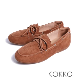 【KOKKO】超柔軟簡約百搭莫卡辛麂皮(麂皮棕)