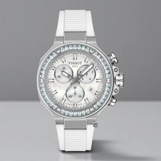 【TISSOT 天梭】競速系列 石英計時腕錶 女錶 中性-38mm(T1418179711100)