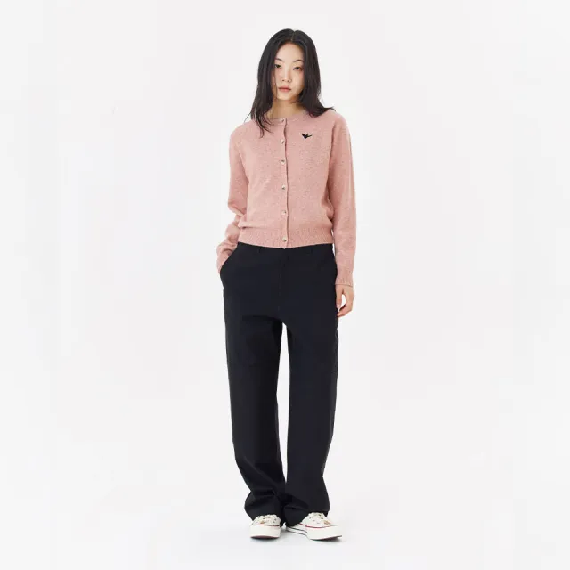 【Mark Gonzales】女裝 刺繡小天使圓領針織外套-粉紅色
